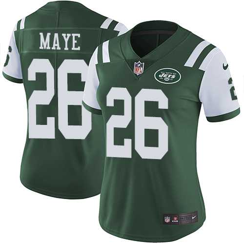Women's Nike New York Jets #26 Marcus Maye Green Team Color Stitched NFL Vapor Untouchable Limited Jersey