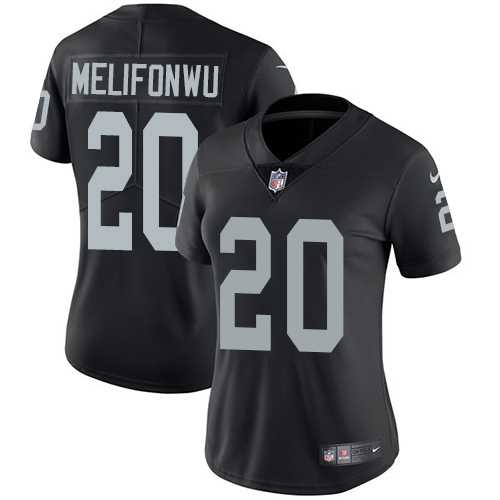 Women's Nike Oakland Raiders #20 Obi Melifonwu Black Team Color Stitched NFL Vapor Untouchable Limited Jersey