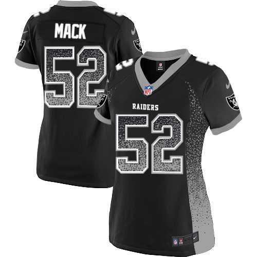 Women's Nike Oakland Raiders #52 Khalil Mack Black Stitched NFL Elite Drift Fashion Jersey