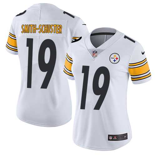 Women's Nike Pittsburgh Steelers #19 JuJu Smith-Schuster White Stitched NFL Vapor Untouchable Limited Jersey