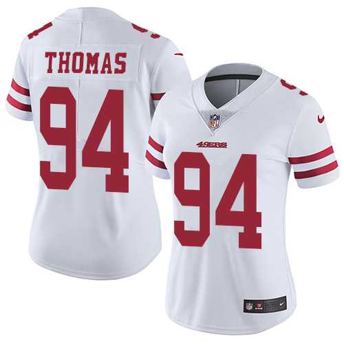 Women's Nike San Francisco 49ers #94 Solomon Thomas White Stitched NFL Vapor Untouchable Limited Jersey