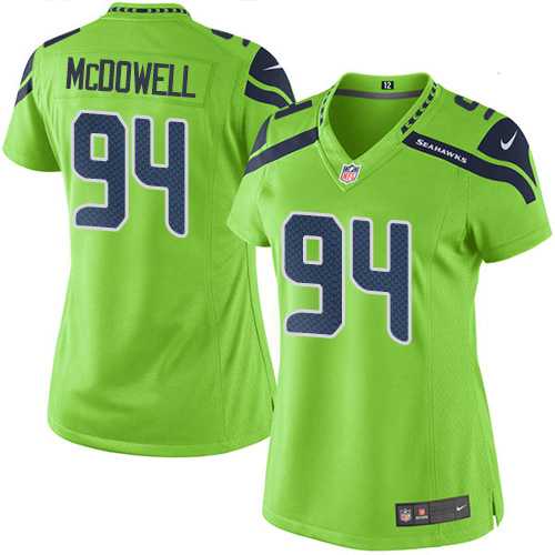 Women's Nike Seattle Seahawks #94 Malik McDowell Green Stitched NFL Limited Rush Jersey