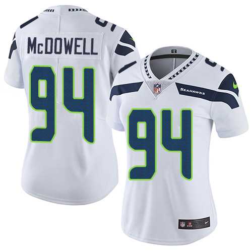 Women's Nike Seattle Seahawks #94 Malik McDowell White Stitched NFL Vapor Untouchable Limited Jersey