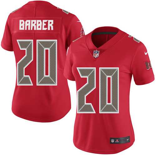 Women's Nike Tampa Bay Buccaneers #20 Ronde Barber Red Stitched NFL Limited Rush Jersey