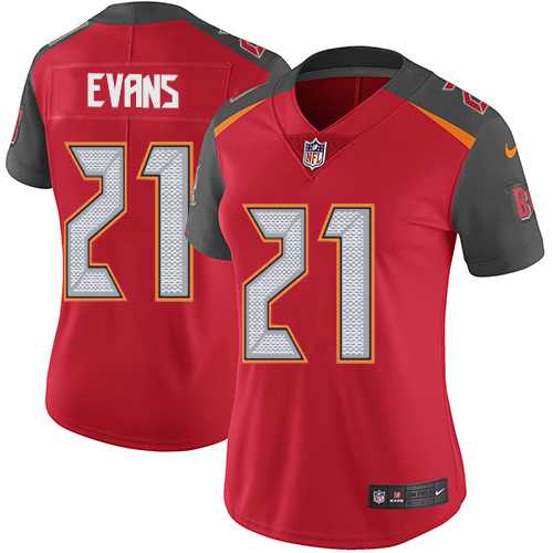 Women's Nike Tampa Bay Buccaneers #21 Justin Evans Red Team Color Stitched NFL Vapor Untouchable Limited Jersey