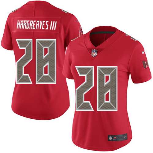 Women's Nike Tampa Bay Buccaneers #28 Vernon Hargreaves III Red Stitched NFL Limited Rush Jersey