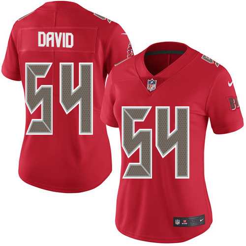Women's Nike Tampa Bay Buccaneers #54 Lavonte David Red Stitched NFL Limited Rush Jersey