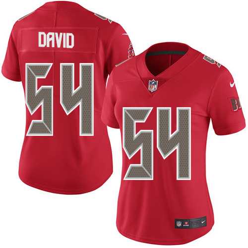 Women's Nike Tampa Bay Buccaneers #54 Lavonte David Red Stitched NFL Limited Rush Jersey Women's Nike Tampa Bay Buccaneers #54 Lavonte David Red Stitched NFL Limited Rush Jersey
