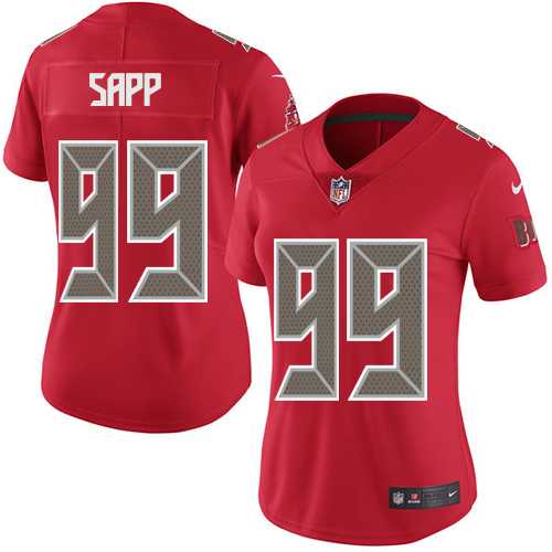 Women's Nike Tampa Bay Buccaneers #99 Warren Sapp Red Stitched NFL Limited Rush Jersey