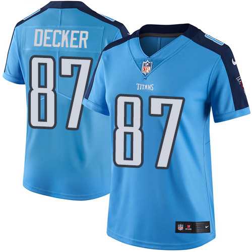 Women's Nike Tennessee Titans #87 Eric Decker Light Blue Stitched NFL Limited Rush Jersey