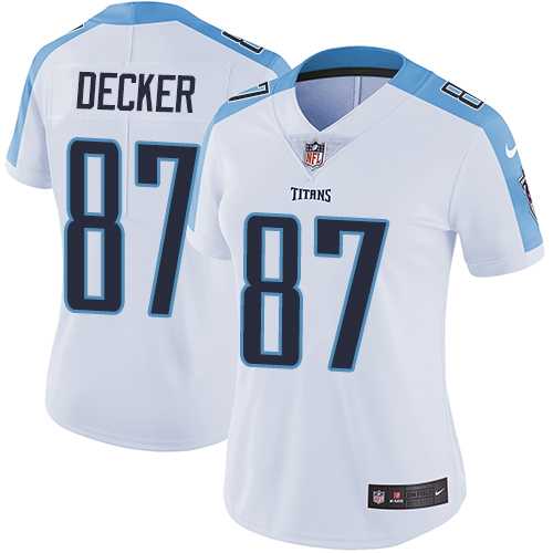 Women's Nike Tennessee Titans #87 Eric Decker White Stitched NFL Vapor Untouchable Limited Jersey