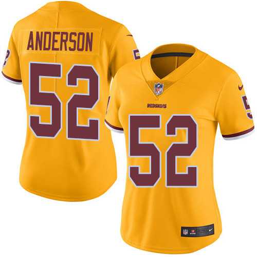 Women's Nike Washington Redskins #52 Ryan Anderson Gold Stitched NFL Limited Rush Jersey
