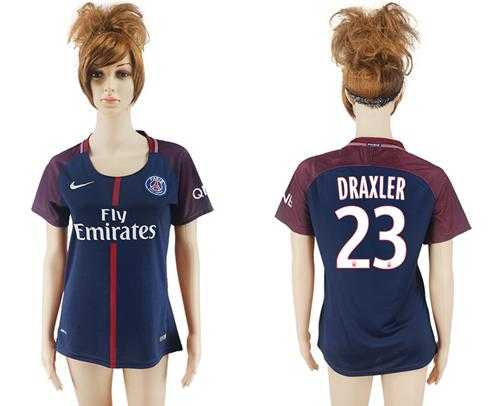 Women's Paris Saint-Germain #23 Draxler Home Soccer Club Jersey