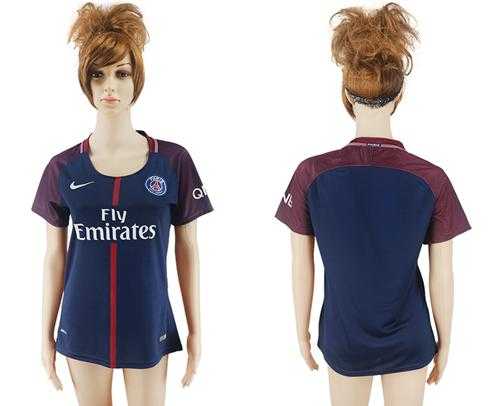Women's Paris Saint-Germain Blank Home Soccer Club Jersey