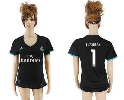 Women's Real Madrid #1 I.Casillas Away Soccer Club Jersey