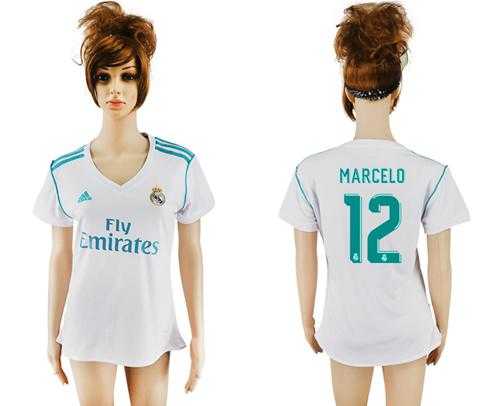 Women's Real Madrid #12 Marcelo Home Soccer Club Jersey