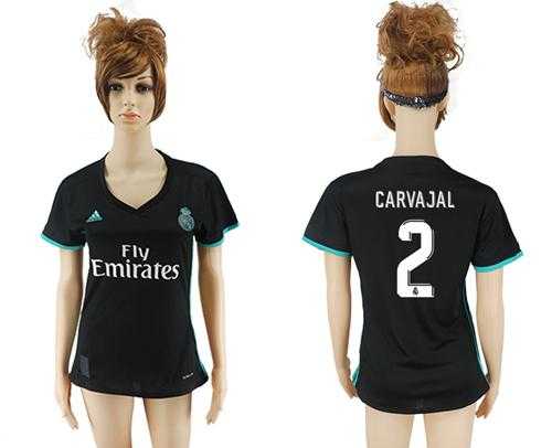 Women's Real Madrid #2 Carvajal Away Soccer Club Jersey