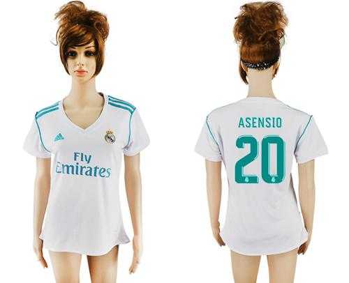 Women's Real Madrid #20 Asensio Home Soccer Club Jersey