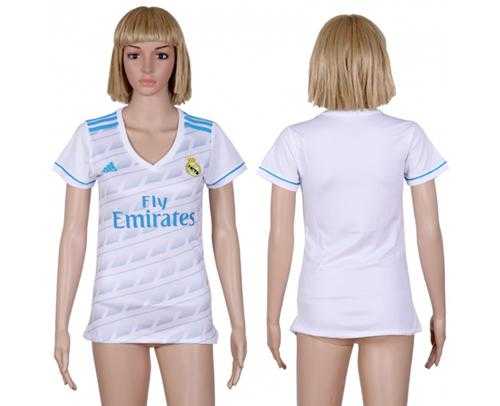 Women's Real Madrid Blank Home Soccer Club Jersey