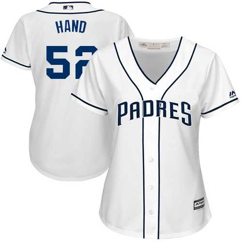 Women's San Diego Padres #52 Brad Hand White Home Stitched MLB Jersey