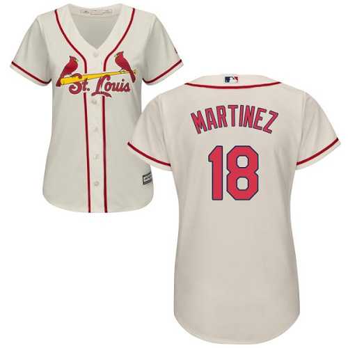 Women's St.Louis Cardinals #18 Carlos Martinez Cream Alternate Stitched MLB Jersey