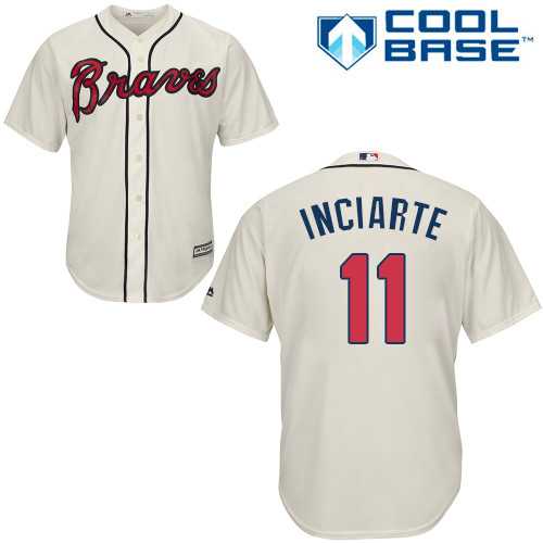 Youth Atlanta Braves #11 Ender Inciarte Cream Cool Base Stitched MLB Jersey