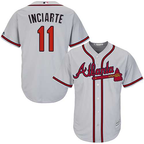 Youth Atlanta Braves #11 Ender Inciarte Grey Cool Base Stitched MLB Jersey