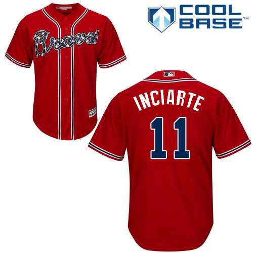 Youth Atlanta Braves #11 Ender Inciarte Red Cool Base Stitched MLB Jersey
