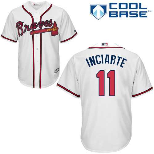 Youth Atlanta Braves #11 Ender Inciarte White Cool Base Stitched MLB Jersey