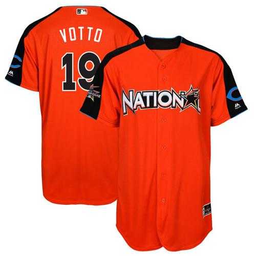 Youth Cincinnati Reds #19 Joey Votto Orange 2017 All-Star National League Stitched MLB Jersey
