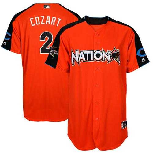 Youth Cincinnati Reds #2 Zack Cozart Orange 2017 All-Star National League Stitched MLB Jersey