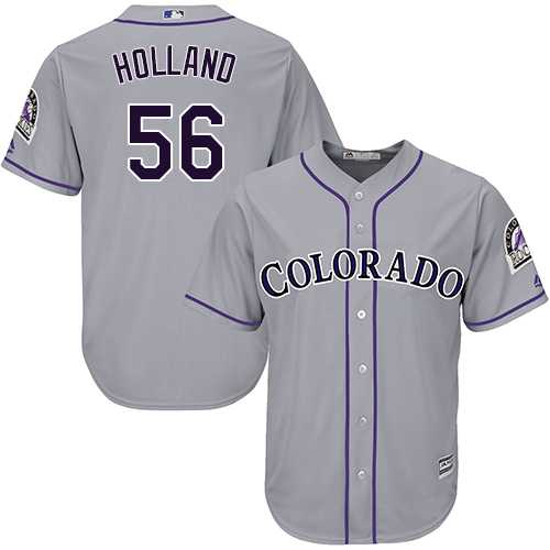 Youth Colorado Rockies #56 Greg Holland Grey Cool Base Stitched MLB Jersey