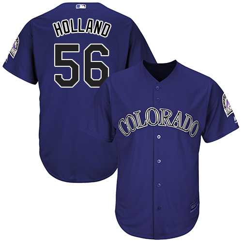 Youth Colorado Rockies #56 Greg Holland Purple Cool Base Stitched MLB Jersey