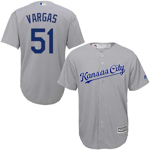 Youth Kansas City Royals #51 Jason Vargas Grey Cool Base Stitched MLB Jersey