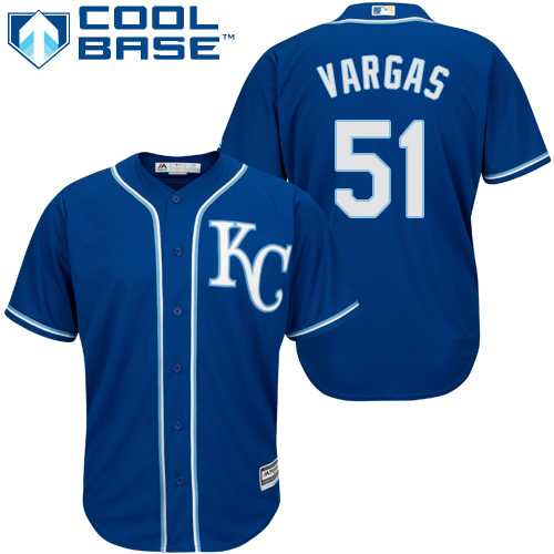 Youth Kansas City Royals #51 Jason Vargas Royal Blue Cool Base Stitched MLB Jersey