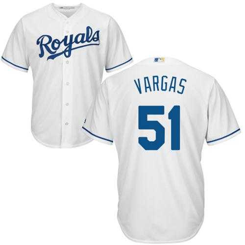 Youth Kansas City Royals #51 Jason Vargas White Cool Base Stitched MLB Jersey