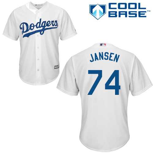 Youth Los Angeles Dodgers #74 Kenley Jansen White Cool Base Stitched MLB Jersey