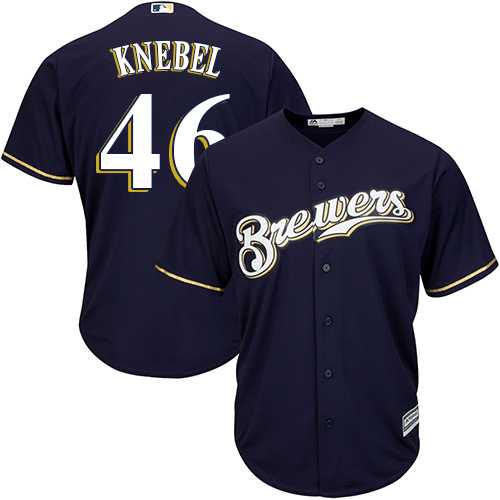 Youth Milwaukee Brewers #46 Corey Knebel Navy blue Cool Base Stitched MLB Jersey