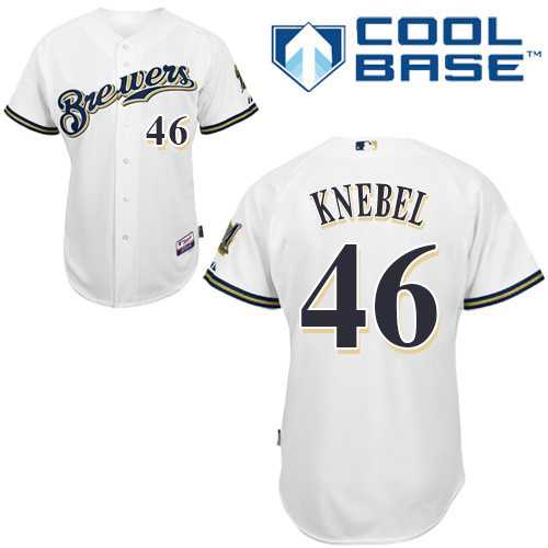Youth Milwaukee Brewers #46 Corey Knebel White Cool Base Stitched MLB Jersey