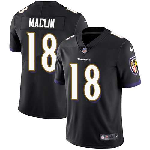 Youth Nike Baltimore Ravens #18 Jeremy Maclin Black Alternate Stitched NFL Vapor Untouchable Limited Jersey