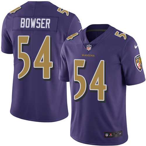 Youth Nike Baltimore Ravens #54 Tyus Bowser Purple Stitched NFL Limited Rush Jersey