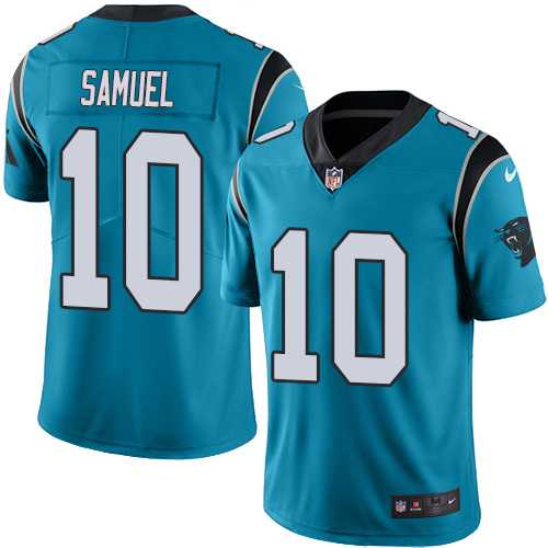 Youth Nike Carolina Panthers #10 Curtis Samuel Blue Stitched NFL Limited Rush Jersey