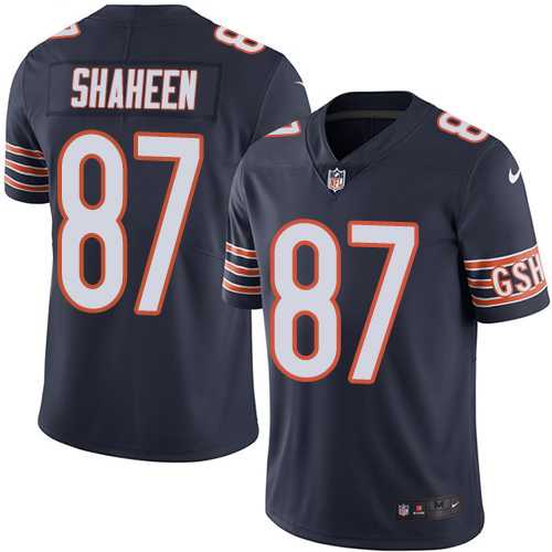Youth Nike Chicago Bears #87 Adam Shaheen Navy Blue Team Color Stitched NFL Vapor Untouchable Limited Jersey