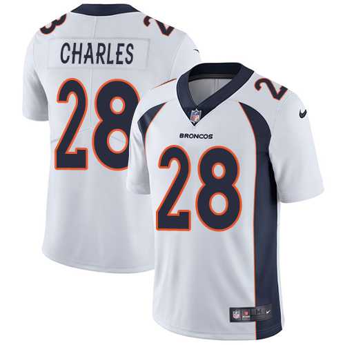 Youth Nike Denver Broncos #28 Jamaal Charles White Stitched NFL Vapor Untouchable Limited Jersey