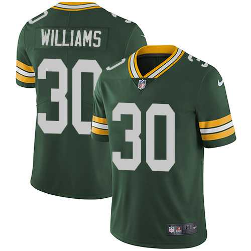 Youth Nike Green Bay Packers #30 Jamaal Williams Green Team Color Stitched NFL Vapor Untouchable Limited Jersey
