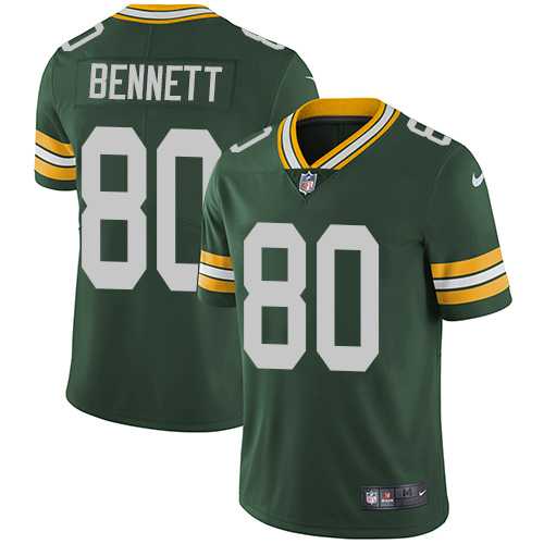 Youth Nike Green Bay Packers #80 Martellus Bennett Green Team Color Stitched NFL Vapor Untouchable Limited Jersey