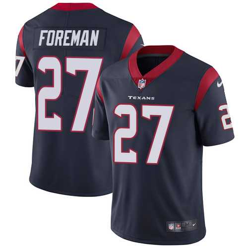 Youth Nike Houston Texans #27 D'Onta Foreman Navy Blue Team Color Stitched NFL Vapor Untouchable Limited Jersey