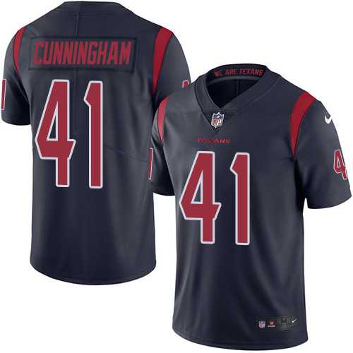 Youth Nike Houston Texans #41 Zach Cunningham Navy Blue Stitched NFL Limited Rush Jersey