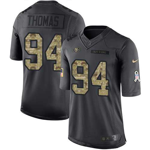 Youth Nike San Francisco 49ers #94 Solomon Thomas Black Stitched NFL Limited 2016 Salute to Service Jersey