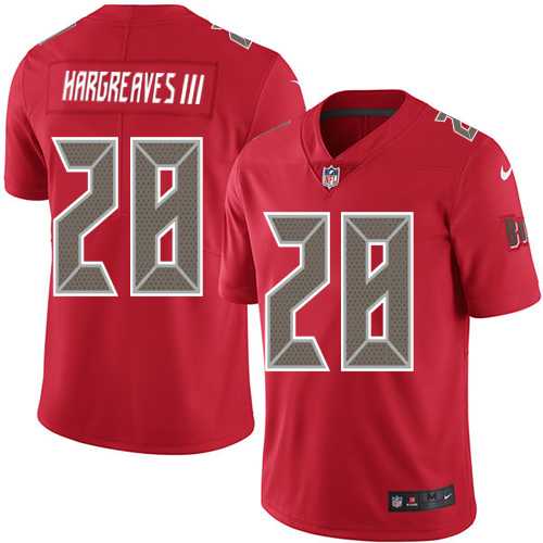 Youth Nike Tampa Bay Buccaneers #28 Vernon Hargreaves III Red Stitched NFL Limited Rush Jersey